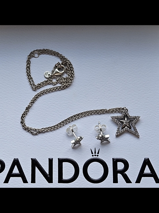 Pandora Jewelry - Pandora Sparkling Asymmetric Star Necklace and Earring Set